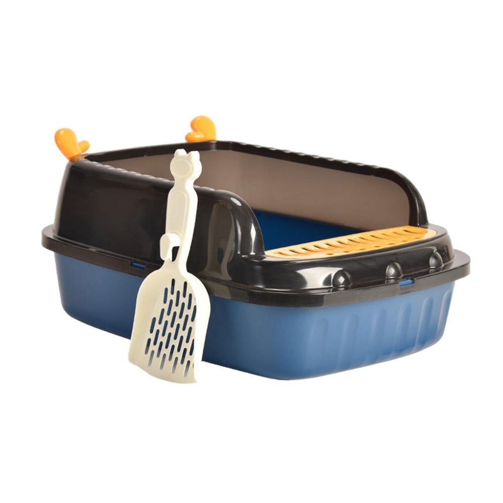 SDGBCXD Open-Top Raised Cat Litter Box with Scoop, Blue, M