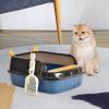 SDGBCXD Open-Top Raised Cat Litter Box with Scoop, Blue, M view 2