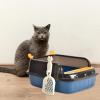 SDGBCXD Open-Top Raised Cat Litter Box with Scoop, Blue, M view 4