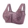 FGUUTYM Women's Sexy Lace Bra with Front Button Placket, Shaping Cups, Adjustable Shoulder Straps, Plus-Size Bustier Top (Wine, 46) view 1