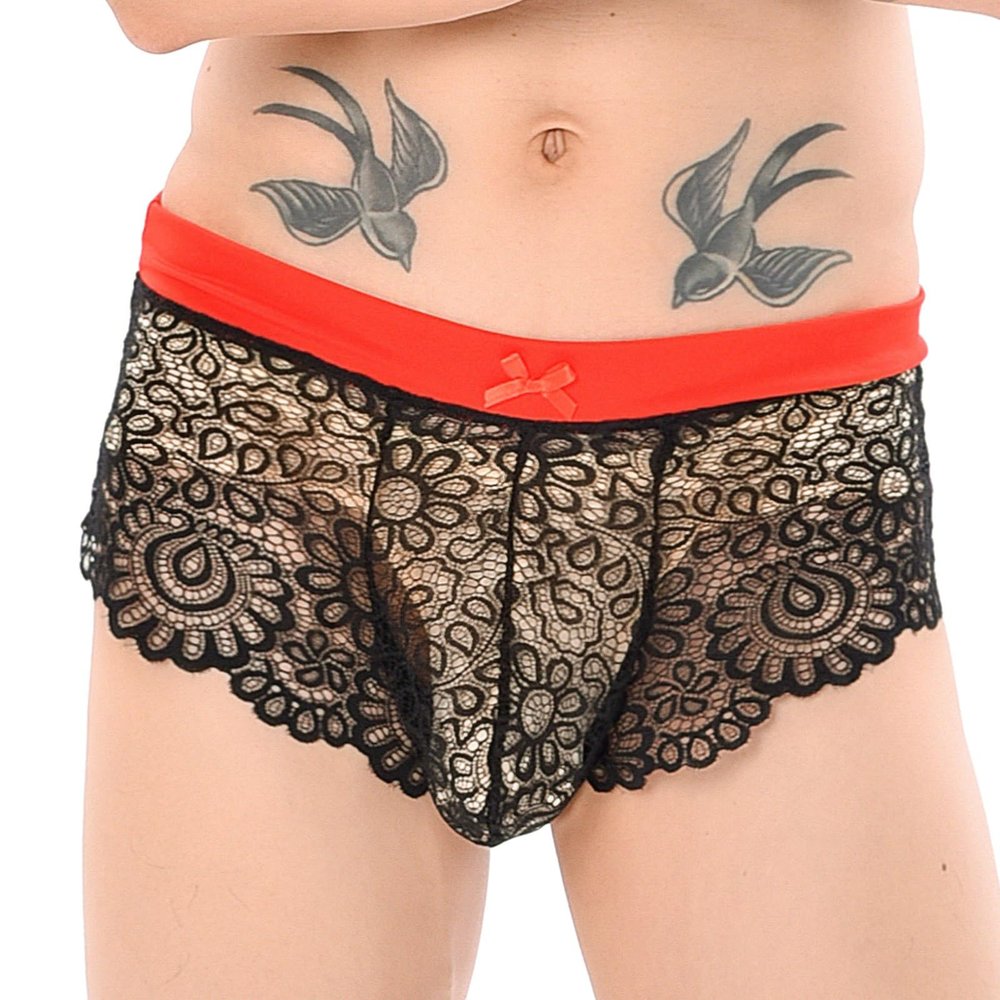 Caxndycing Men's Lace Pouch Brief