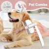 Pet Grooming Comb with Rotating Head and Release Button view 3