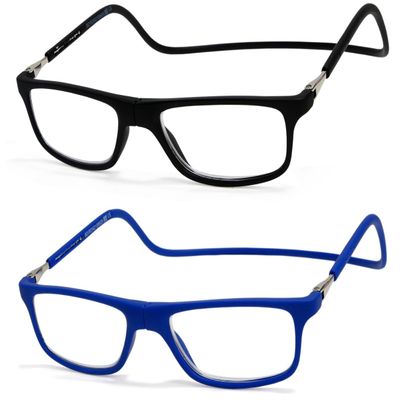 NEW VISION NV2904 Reading Glasses with Magnetic Closure, 2-Pack, for Women and Men (C6+C7, 2.5x)