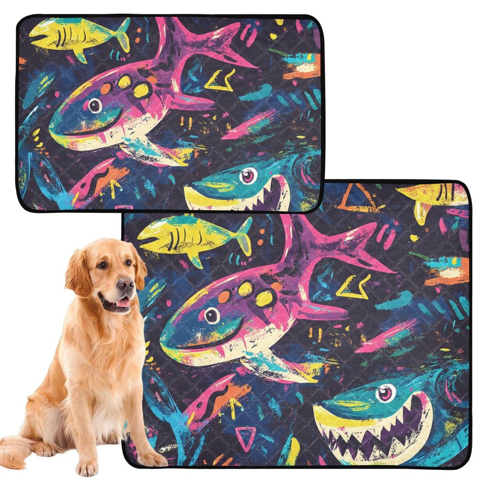 Washable, Non-Slip Dog Mat for Pet Beds, 61 x 91.4 cm + 91.4 x 106.7 cm, 2-Pack