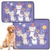 Washable Non-Slip Dog Mats for Cars and Airplanes, 24 x 36 in + 36 x 42 in, Burmese Cats, Purple, 2-Pack view 1