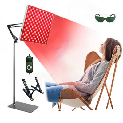 Red Light Therapy Panel with 225 LEDs, 660 nm & 850 nm Near-Infrared, Stand, 5 Levels, Timer
