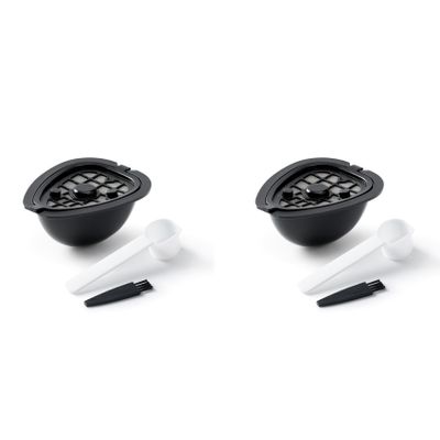 Giwnhvx 2-Pack 2-in-1 Coffee Capsule Pods for 9662.62 Machine, Refillable Filter Pod for Coffee and Tea