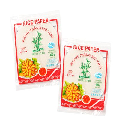 Bamboo Tree Fried Rice Paper 2-Pack – 2 x 400 g – Crispy, Ready-to-Eat Rice Paper for Rolling – OG ASIA – 800 g