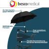 bescomedical Rollator Umbrella - Wind, Rain & Sun Protection - Black view 3