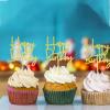 DazzJoy Gold Happy Birthday Cake Decorations, 24 Cupcake Toppers view 3