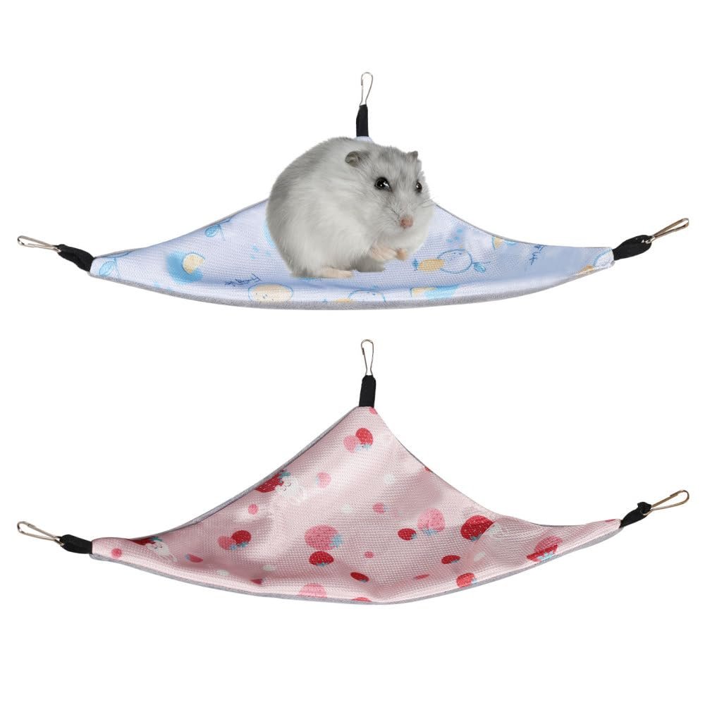 DONGKER Guinea Pig Hammock, 2 Pack Double-Sided Rat Summer Hammock
