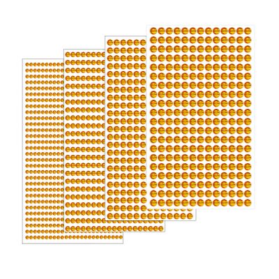 4 Sheets Gold Rhinestones, 3/4/5/6 mm, Self-Adhesive DIY Gems