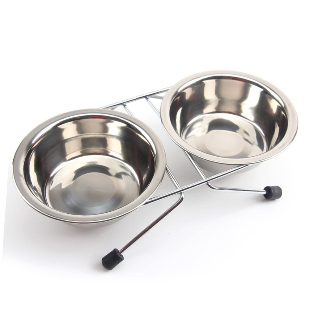 Toddmomy Food Bowl for Dogs and Cats with Non-Slip Base, Double Food and Water Bowl for Small Animals, Durable and Easy to Clean