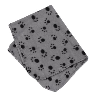 Kisangel Double-Sided Pet Blanket 60x70cm Gray with Paw Print