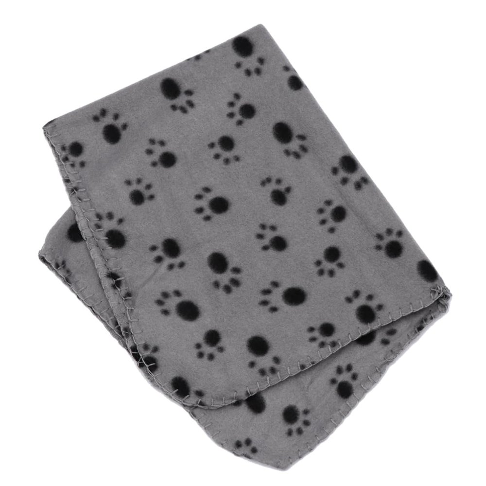 Kisangel Double-Sided Pet Blanket 60x70cm Gray with Paw Print