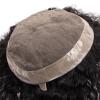 Men’s Deep-Curly Human Hair Toupee with Mono Top and PU Perimeter view 3