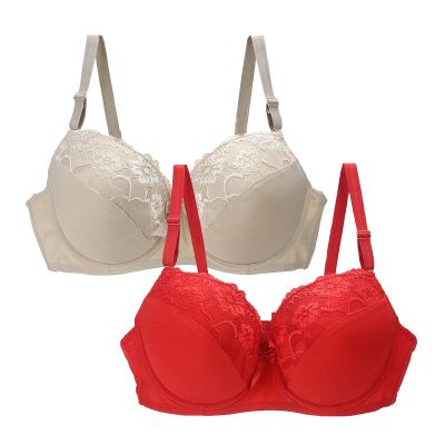 cfpqv Women's Lace Underwire Bra, Sizes 34/75–44/100, B–E Cups, Dark Blue, 105E