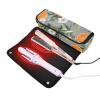 2-in-1 Hair Tool Organizer with Heat-Resistant Mat, Curling Iron Travel Holder and Storage Bag for Flat Irons and Curling Wands, Sweet Tangerine, Fruit Gray view 2