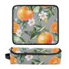 2-in-1 Hair Tool Organizer with Heat-Resistant Mat, Curling Iron Travel Holder and Storage Bag for Flat Irons and Curling Wands, Sweet Tangerine, Fruit Gray view 3