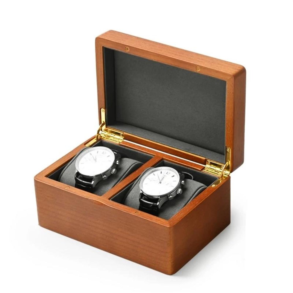 2-Tier Wooden Jewelry Organizer Box for Necklaces, Rings, Earrings and Watches