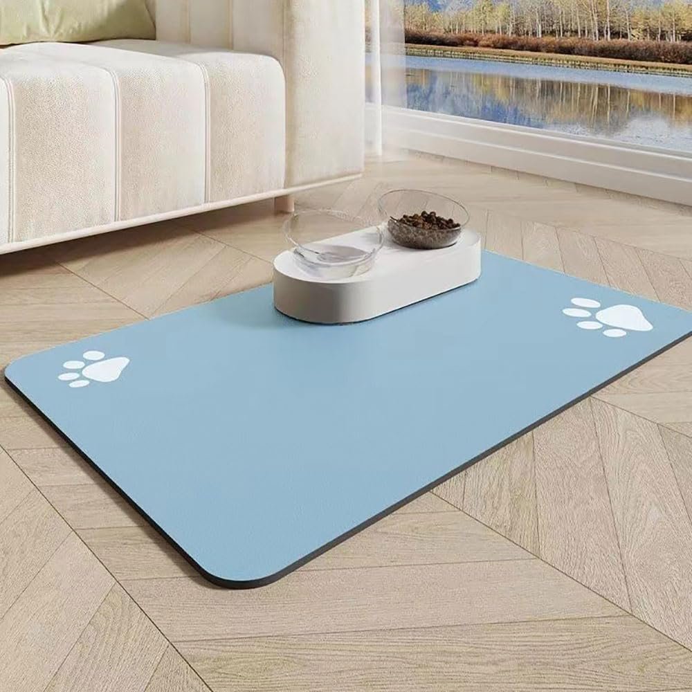 Pet Feeding Mat for Dogs and Cats (Blue, 30x40cm)
