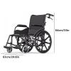 DUddTTW Manual Carbon Steel Transport Wheelchair for Adults with Hand Brakes, 100 kg Capacity view 2