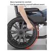 DUddTTW Manual Carbon Steel Transport Wheelchair for Adults with Hand Brakes, 100 kg Capacity view 3