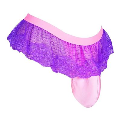 Cexiakong Men's Sissy Lace G-String Thong Underwear