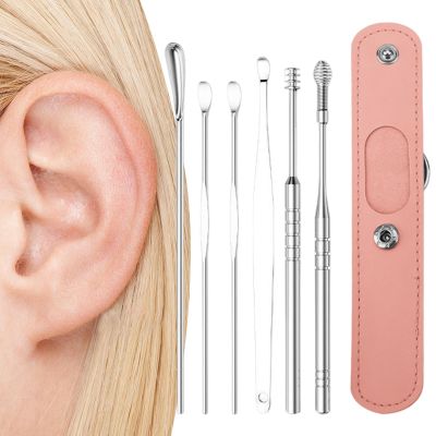 Earwax Removal - Professional 6-in-1 Ear Cleaning Kit with PU Storage Pouch