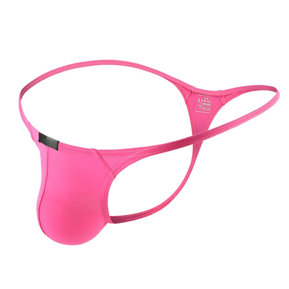 Men's Sexy G-String Thong Bulge Underwear, Heated, Hot Pink, XXL