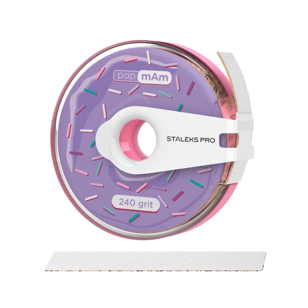 STALEKS PRO BOBBINAIL papmAm Expert ATC Donut File Dispenser, 6 m (Donuts + Refill), 240 Grit