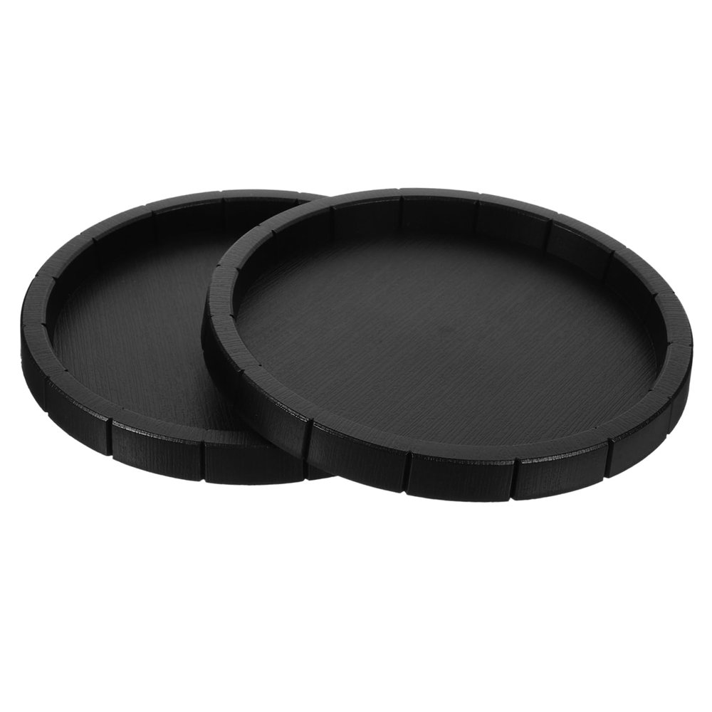 Yardwe Round Plastic Terrarium Water Bowls, 2-Pack, Black