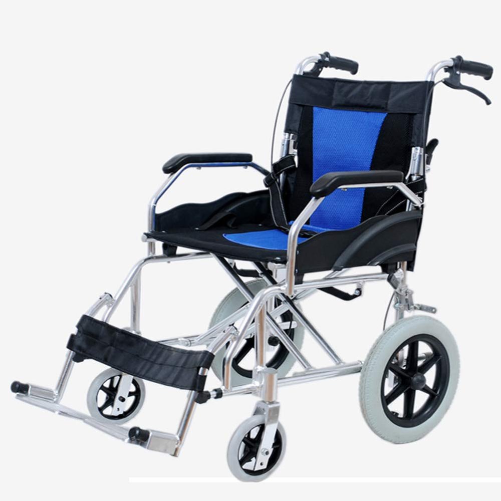 Lightweight Folding Wheelchair, Portable Ultra-Light Aluminum-Alloy Transport Chair