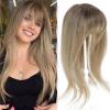 Nexyshe Hair Topper, 18 in, for Thinning Hair, 4 x 5 in Soft Base, Straight Synthetic Hairpiece with Bangs view 1