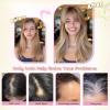 Nexyshe Hair Topper, 18 in, for Thinning Hair, 4 x 5 in Soft Base, Straight Synthetic Hairpiece with Bangs view 2
