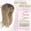 Nexyshe Hair Topper, 18 in, for Thinning Hair, 4 x 5 in Soft Base, Straight Synthetic Hairpiece with Bangs view 3
