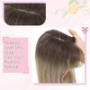 Nexyshe Hair Topper, 18 in, for Thinning Hair, 4 x 5 in Soft Base, Straight Synthetic Hairpiece with Bangs view 4