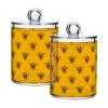 Black and Yellow Bee Q-Tip Holder Dispensers, 2-Pack view 1
