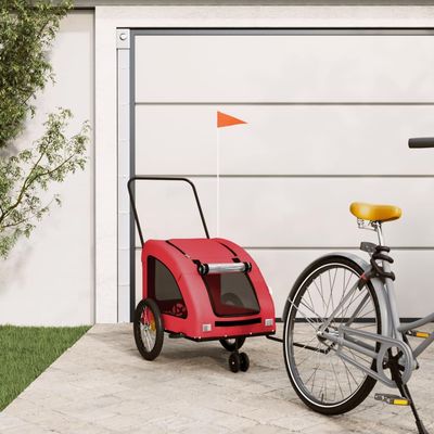 Gecheer Dog Bicycle Trailer, Red Oxford Fabric, 137 x 68 x 72 cm