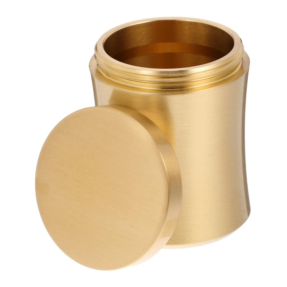 Supvox Copper Bird Food Jar, Round Training Feeder for Birds and Parrots