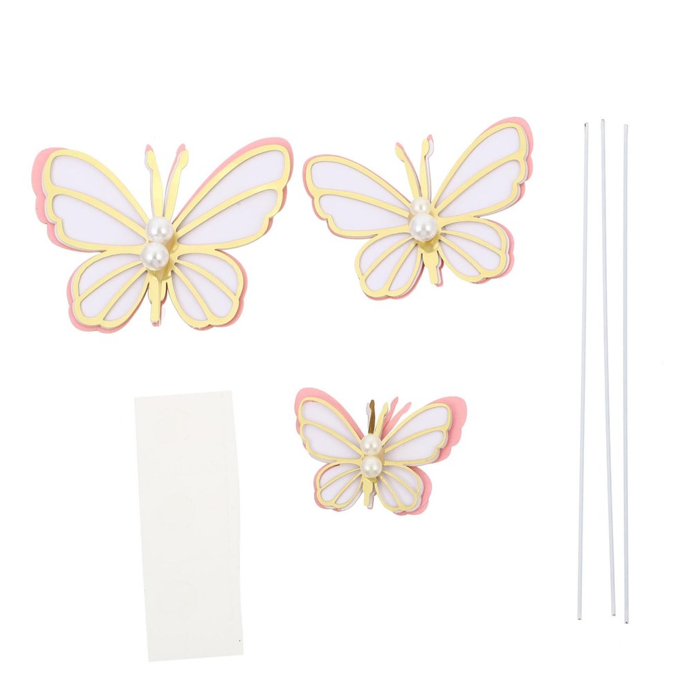 CAXUSD 15-Piece Butterfly-Shaped Paper Cake Picks