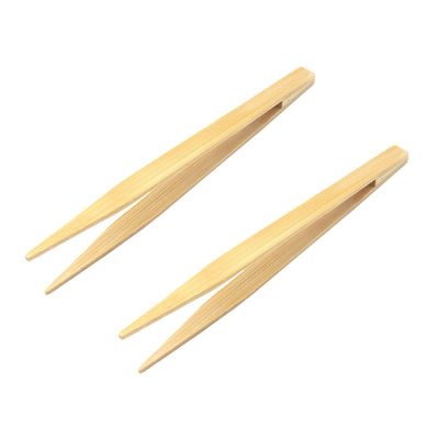 BUGUUYO 15 cm Bamboo Feeding Tweezers, Non-Slip, 2-Pack for Reptiles