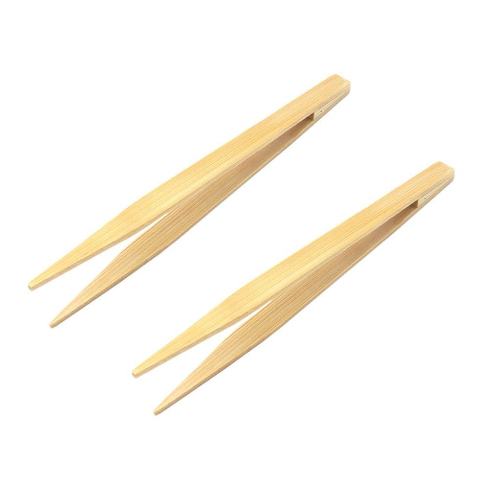 BUGUUYO 15 cm Bamboo Feeding Tweezers, Non-Slip, 2-Pack for Reptiles