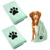 Dog Towel, 2-Pack Extra Absorbent for Dogs and Cats, Green Quick-Drying Microfiber Towels (75 x 35 cm) view 1