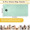 Dog Towel, 2-Pack Extra Absorbent for Dogs and Cats, Green Quick-Drying Microfiber Towels (75 x 35 cm) view 2