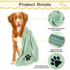 Dog Towel, 2-Pack Extra Absorbent for Dogs and Cats, Green Quick-Drying Microfiber Towels (75 x 35 cm) view 4
