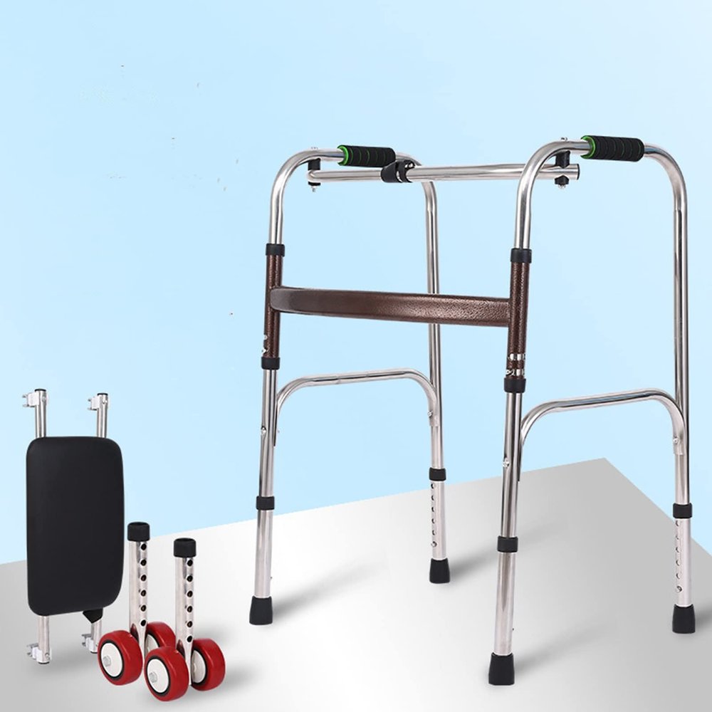 WDWDW Height-Adjustable Folding Walker with Wheels