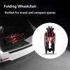 CFMAIF Folding Self-Propelled Wheelchair, Lightweight, 44 cm Seat, Dual Braking Systems, Aluminum (A) view 2