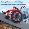 CFMAIF Folding Self-Propelled Wheelchair, Lightweight, 44 cm Seat, Dual Braking Systems, Aluminum (A) view 3