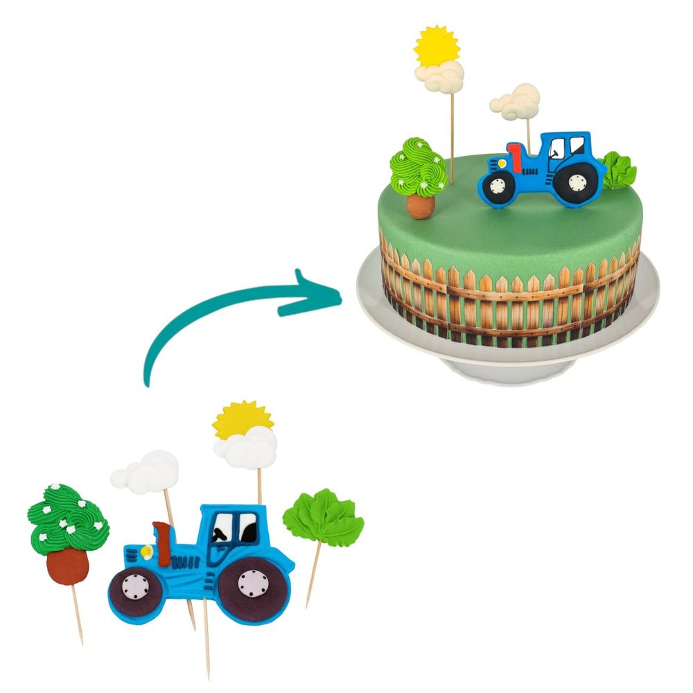 Clever Cakes Tractor Cake Decoration Set, 5-Piece